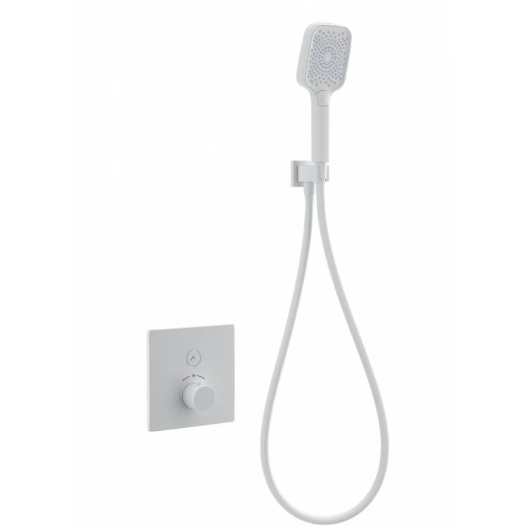 Смеситель для душа Wonzon & Woghand WW-D1017-B-MW с термостатом, белый матовый