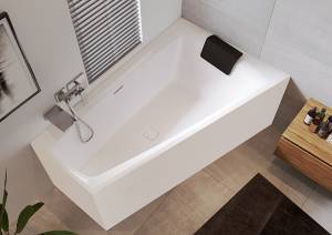 Акриловая ванна Riho Bathtubs B101010005 Still smart R 170x110, светодиоды и подголовник с размещением слева, заполнение через перелив