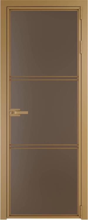 Межкомнатная дверь Profil Doors 3 AX цвет профиля Золото, стекло безопасное 6 мм монохром гляссе 600x2000