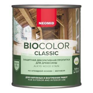 Защитная декоративная пропитка на алкидной основе Neomid Bio Color Classic орегон 0.9 л