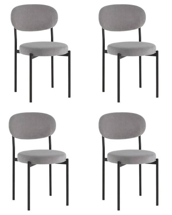Набор из 4 стульев Stool Group Бриф SN AV 477-C83-9005-K X4 серый, велюр