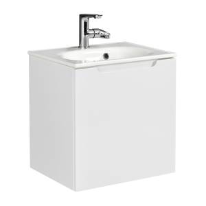 Тумба под раковину Belbagno Etna ETNA-500-1A-SO-BL-P-R 49.6x39.2x50 Bianco Lucido подвесная с одной распашной дверцей, с одной полкой, правосторонняя