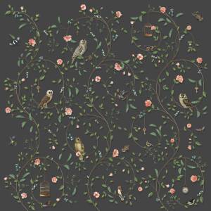 Бесшовные Eco обои Ortograf Chinoiserie 33951 Avifauna dark Ворс ОЕ