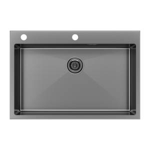 Мойка кухонная Paulmark Kroner-Edge 75 PM777551-GM Вороненая Сталь, 75x51
