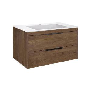 Тумба с раковиной Vincea Chiara 2D 800 2 выкатных ящика, T.Oak, раковина белая