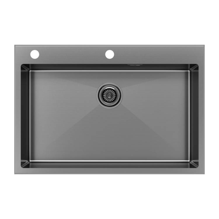 Мойка кухонная Paulmark Kroner-Edge 75 PM777551-GM Вороненая Сталь, 75x51