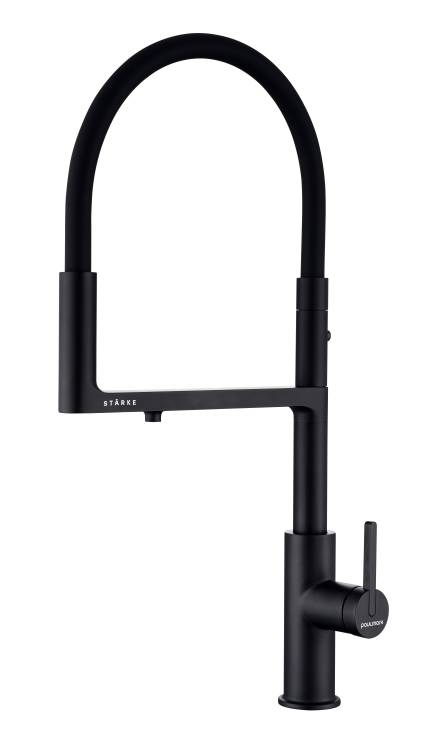 Смеситель для кухни Paulmark Tornado To213402-AN с гибким изливом, антрацит