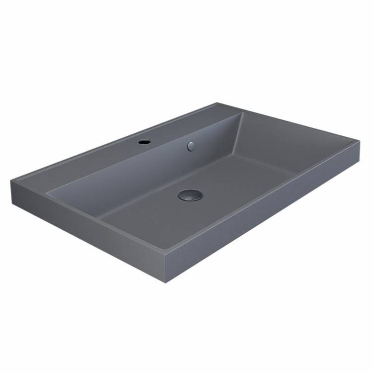 Раковина Uperwood Classic Quartz 291030004 серая матовая, бетон, 70x45