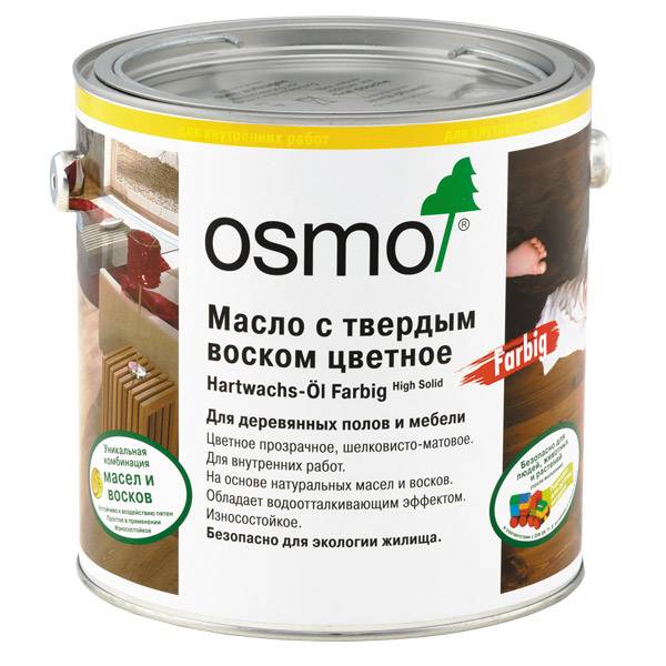 Масло с твердым воском цветное Osmo Hartwachs-Öl Farbig 3075 черное 2.5 л