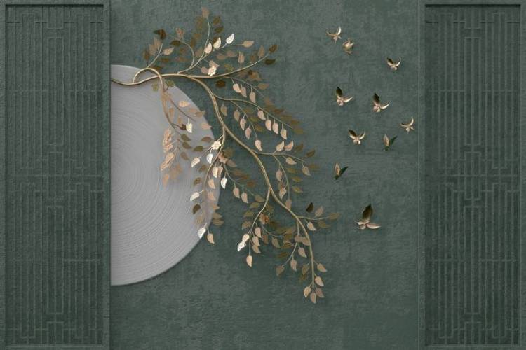 3D Фотообои Artegrafico «Золотые порхающие бабочки» OP-008 канвас