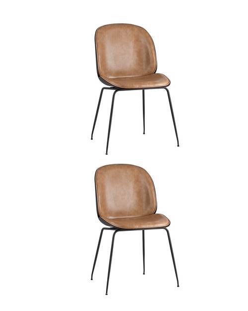 Набор из 2 стульев Stool Group Beetle PU 8329 PU BEIGE X2 бежевый