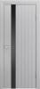 Межкомнатная дверь Шейл Дорс Ультра-1 полотно Светло-серое, стекло черный лакобель 900x2000