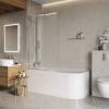 Шторка на ванну Belbagno LUCE-VF-11-100/145-C-Cr профиль хром, стекло прозрачное, 100x145