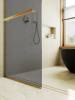 Душевая перегородка MaybahGlass MGD-730-3у 79x195, стекло графит матовый 8 мм, профиль золото фото 4