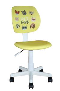 Кресло компьютерное Stool Group Лоло 5256D-W Pet yellow желтый, пластик белый