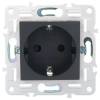 Розетка 1-местная с заземлением и шторками IEK Skandy SK-R14-16-1-K53 графит фото 5