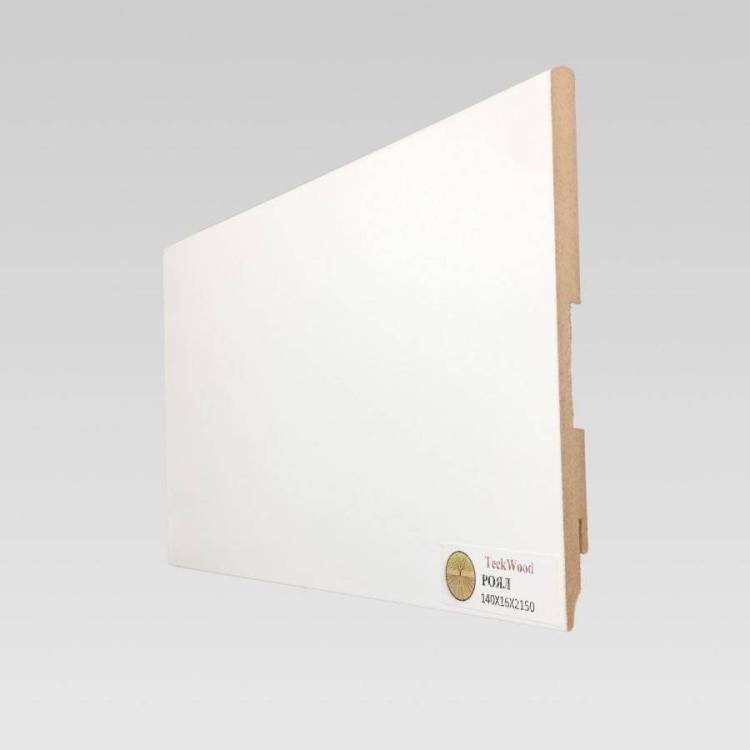 Плинтус МДФ TeckWood Белый Роял 2150x140x16