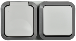 Розетка+Выключатель 1-клавишный IEK Tors TS-G10-6-55-V-K41 белый