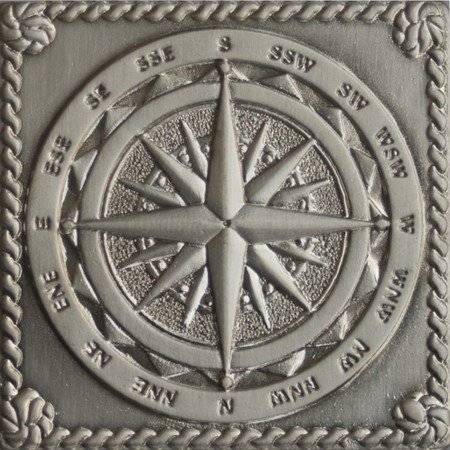 Вставка Moneli Декоративные вставки MNL000010 Windrose Satined silver сатинированная 5x5