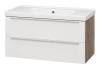 Тумба с раковиной Misty Карат 100 П-Кар09100-01/19-2Я 96x48 белый, коричневый фото 3