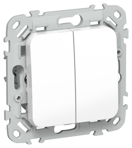 Выключатель 2-клавишный проходной IEK Flite FI-V28-0-10-1-K01 белый