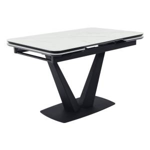 Стол Bradex Home Vito RF 0420 керамогранит белый мрамор, черный 120(184)x80x75