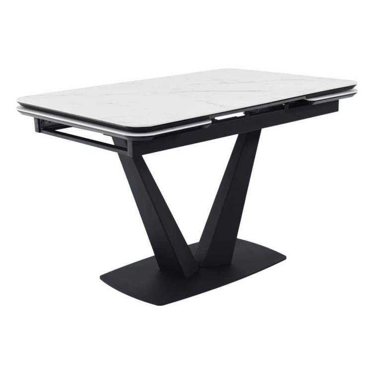 Стол Bradex Home Vito RF 0420 керамогранит белый мрамор, черный 120(184)x80x75