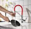 Смеситель для кухни Lemark Comfort LM3070C-Red с гибким изливом фото 2