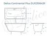 Чугунная ванна Delice Continental Plus DLR230642R 100x70, белая, с отверстиями под ручки, без ножек фото 9