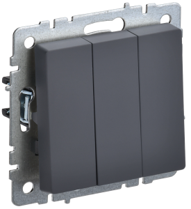 Выключатель 3-клавишный IEK Brite BR-V30-0-10-K53 графит