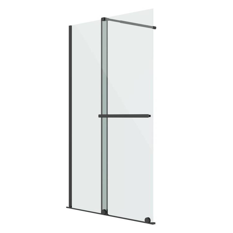 Душевая перегородка Niagara Nova NG-671-10BLACK профиль черный матовый, стекло прозрачное, 100x200