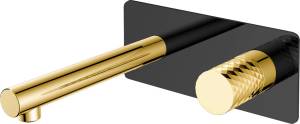 Смеситель для раковины Boheme Stick 125-BG С ВНУТРЕННЕЙ ЧАСТЬЮ, black, diamond gold