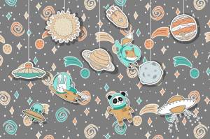 3D Фотообои Artegrafico «Детский космос» KID-078 канвас