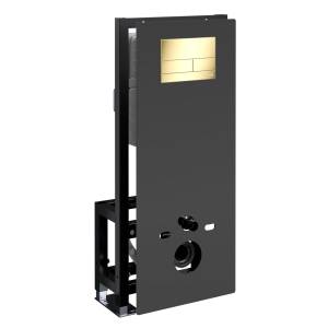 Система инсталляции для унитазов Wasserkraft Glan 66TLT.010.ME.BL.PG04 клавиша золото глянцевое