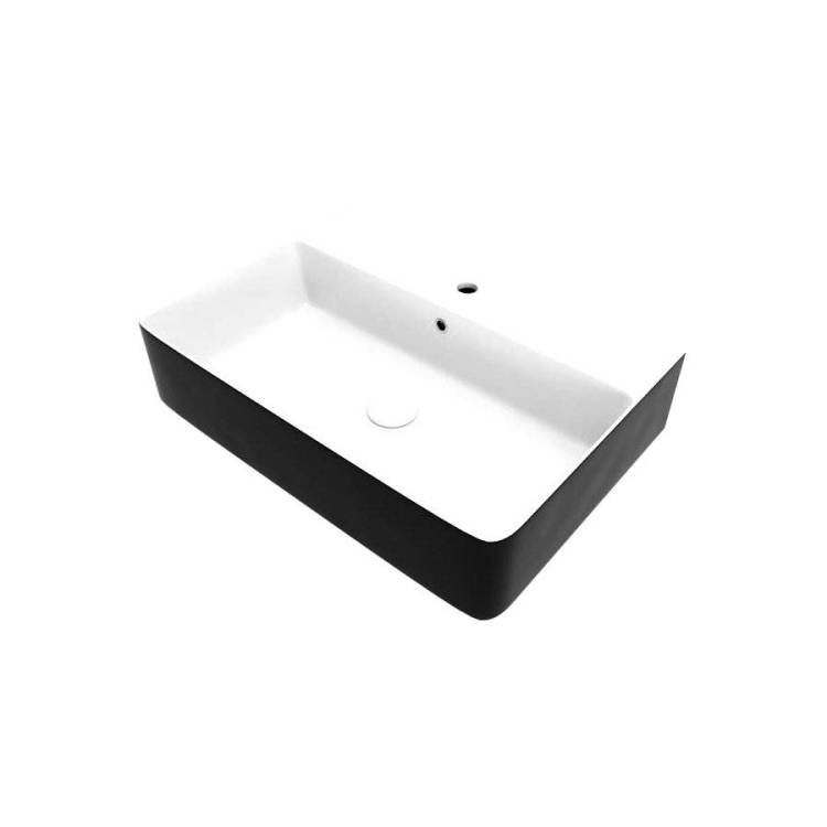 Раковина Teymi Helmi T50272 Duo 60 см, бело-черная глянцевая