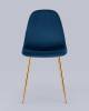 Набор из 4 стульев Stool Group Валенсия SN OS-001L-V HLR-64 DUAL X4 темно-синий, золотые ножки, велюр фото 6