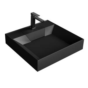 Раковина Grossman Luxor 11.R01.60.210 на стиральную машину, черная матовая, 60 см