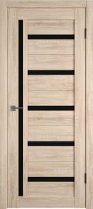 Межкомнатная дверь Владимирская Фабрика Дверей Atum 18 Sand Vellum стекло Black Gloss 600x2000