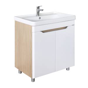 Тумба с раковиной Comforty Печора-70Н 00-00018366 белый матовый, дуб светлый
