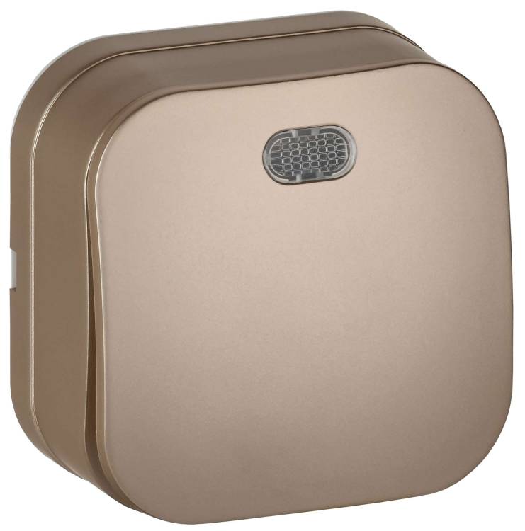 Выключатель 1-клавишный IEK Glory EVH11-K37M-10 шампань матовый