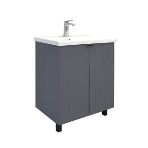 Тумба с раковиной Comforty Лима-70 00-00013686 антрацит