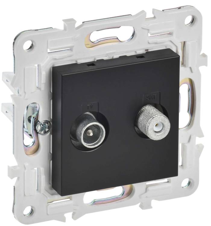 ТВ-розетка TV+SAT IEK Skandy SK-AF20-O-K02 черный
