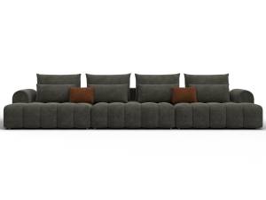 Диван прямой Лига Диванов Лига-139 138132 Laim 10 Темно-Коричневый/ Laim 14 Терракотовый