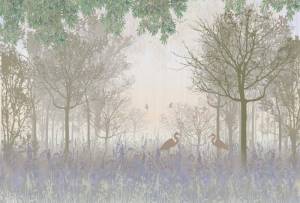 3D Фотообои Artegrafico «Цапли в туманном лесу» FN-045 песок