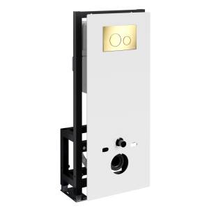 Система инсталляции для унитазов Wasserkraft Glan 66TLT.010.ME.WH.PG02 клавиша золото глянцевое
