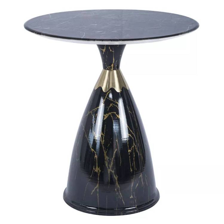Кофейный столик Bradex Home Secret FR 1038 чёрный мрамор, металл, керамика 40x40x54