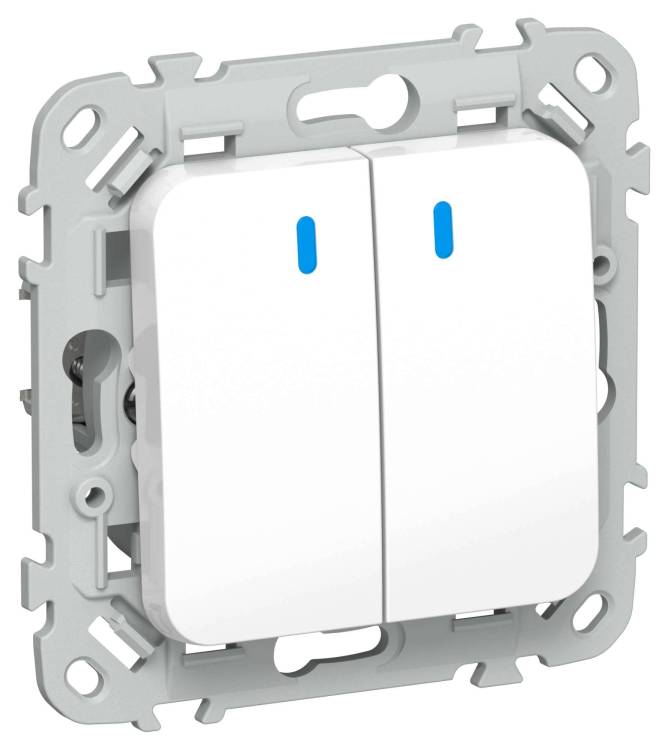 Выключатель 2-клавишный IEK Flite FI-V20-1-10-1-K01 белый