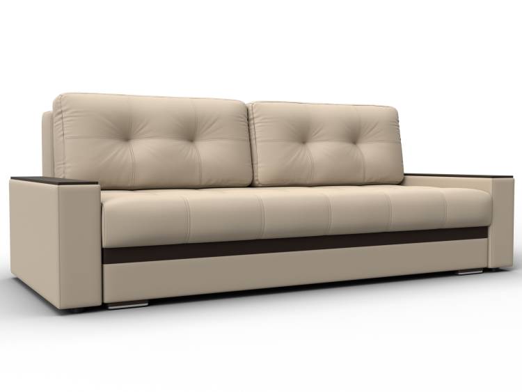 Диван прямой с декором Лига Диванов Лига-096 133428 Бежевый;Коричневый