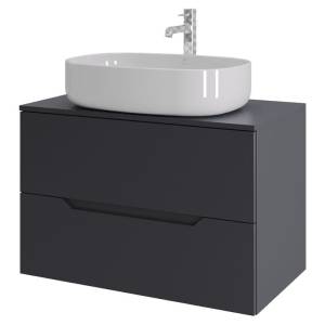 Тумба с раковиной Orange Line Li-80TugMDF+B04-600W графит матовый, 80.5 см