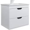 Тумба с раковиной Uperwood Modul 3930205581 подвесная, матовая, белая, графит, 65 см фото 2
